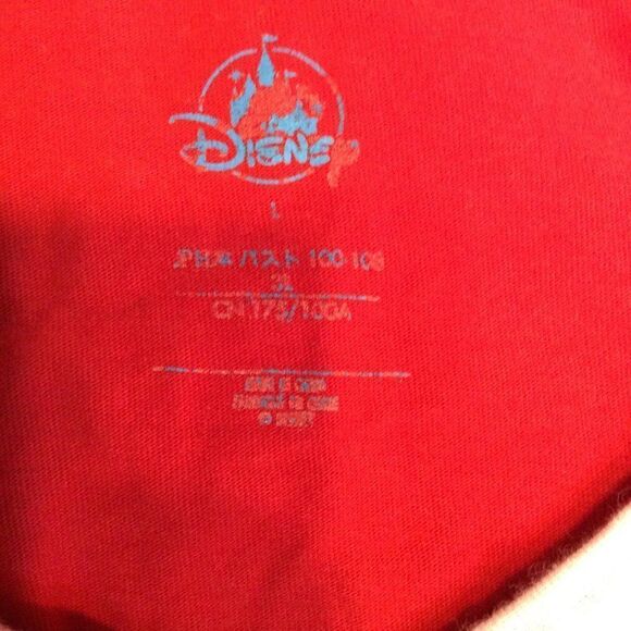 𝅺disney Women Original Mickey Cropped short Sleeve Tee Size L Red - Picture 3 of 3